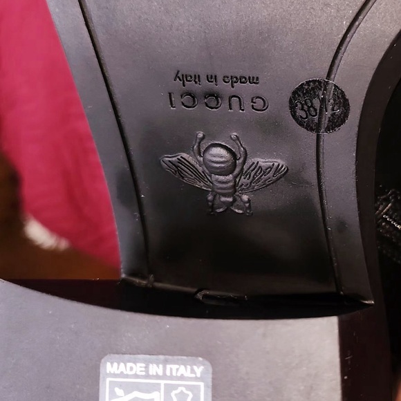 Gucci Black Leather Boots with Gold Accents Brand new 38.5 - Picture 6 of 7